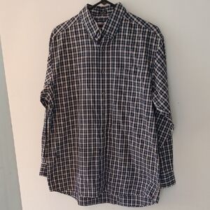 Kirkland Signature Blue and White Casual Button Down Shirt